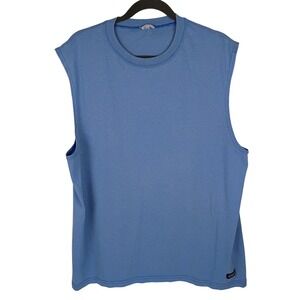 USA Olympic Mens Sleeveless Muscle Tee Shirt Light Blue Crew Neck L